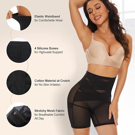 SIMIYA High Waisted Shapewear Shorts - Tummy Control & Butt Lifting Bodyshaper - Zeta Store
