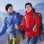 SKHAOVS Unisex 2-Pack Winter Thermal Beanies | Polar Fleece Windproof Running Hats for Men & Women. Black/Grey