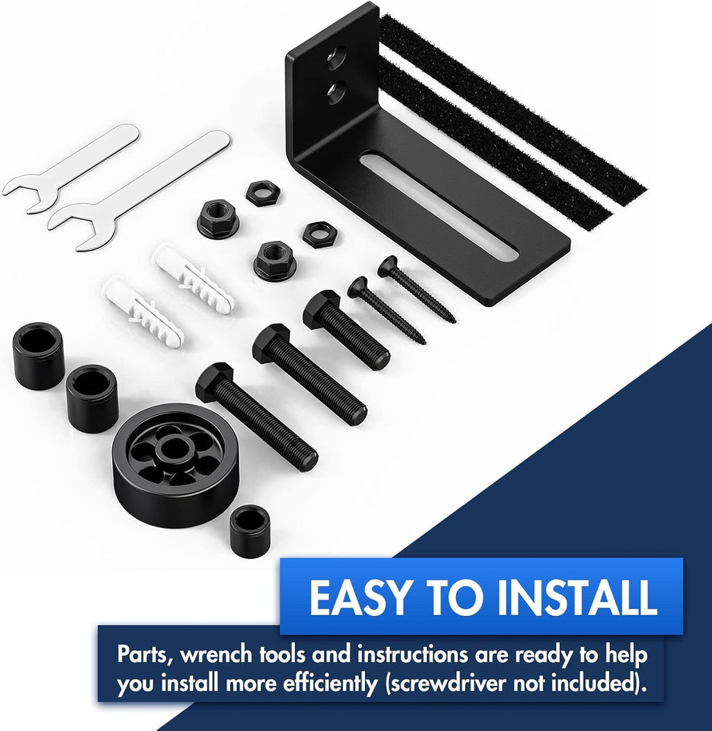 SKYSEN Adjustable Barn Door Floor Guide - 2pc Set w/ 8 DIY Options | Wall-Mounted Roller for Wood, Glass, Internal Sliding Doors | Quiet & Stable