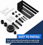 SKYSEN Adjustable Barn Door Floor Guide - 2pc Set w/ 8 DIY Options | Wall-Mounted Roller for Wood, Glass, Internal Sliding Doors | Quiet & Stable