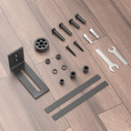 SKYSEN Adjustable Barn Door Floor Guide - 2pc Set w/ 8 DIY Options | Wall-Mounted Roller for Wood, Glass, Internal Sliding Doors | Quiet & Stable