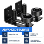 SKYSEN Adjustable Barn Door Floor Guide - 2pc Set w/ 8 DIY Options | Wall-Mounted Roller for Wood, Glass, Internal Sliding Doors | Quiet & Stable