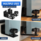 SKYSEN Adjustable Barn Door Floor Guide - 2pc Set w/ 8 DIY Options | Wall-Mounted Roller for Wood, Glass, Internal Sliding Doors | Quiet & Stable