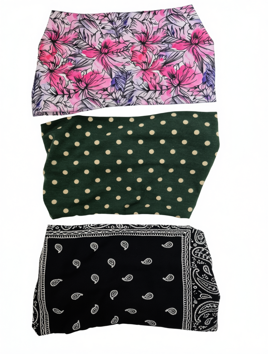 Scicent 3-Pack Wide Headbands for Women | Boho Stretchy Head Wraps | 6-in-1 Turban Twist & Sweatband | Black & Tie-Dye | One Size Fits Most | Brand New in Barn! 🎁