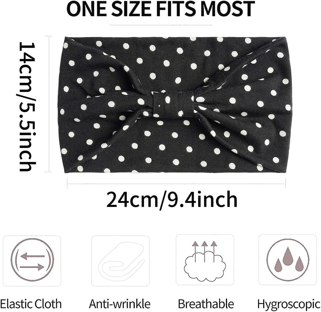 Scicent 3-Pack Wide Headbands for Women | Boho Stretchy Head Wraps | 6-in-1 Turban Twist & Sweatband | Black & Tie-Dye | One Size Fits Most | Brand New in Barn! 🎁