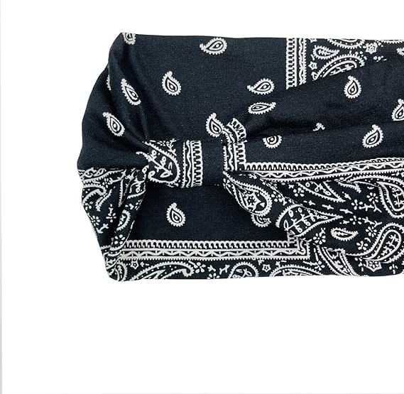 Scicent 3-Pack Wide Headbands for Women | Boho Stretchy Head Wraps | 6-in-1 Turban Twist & Sweatband | Black & Tie-Dye | One Size Fits Most | Brand New in Barn! 🎁