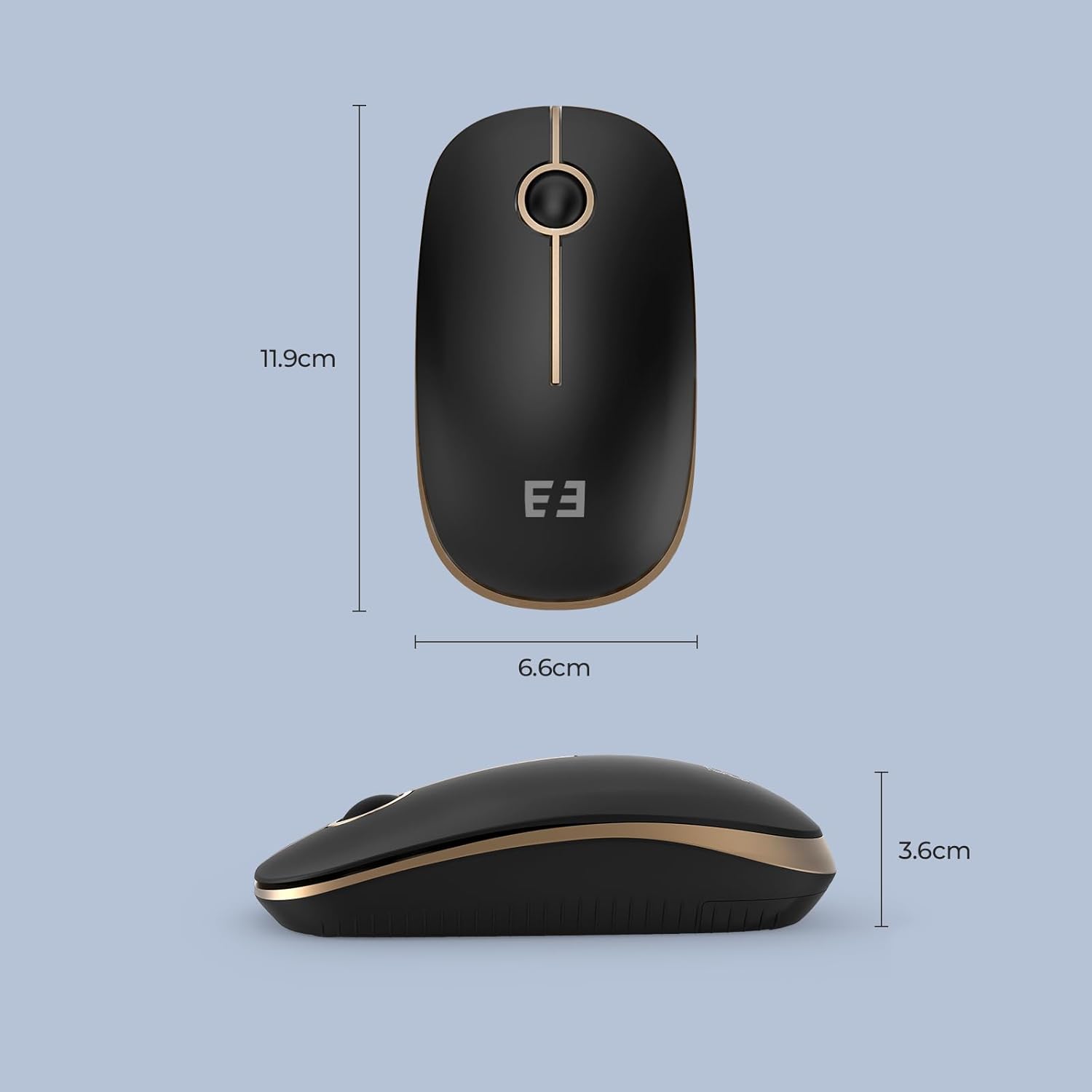 Seenda Wireless Mouse, 2.4GHz Silent Mouse with USB Receiver, 18 month battery life, 1600 DPI Optical Tracking, Portable Computer Mice for Laptop PC Notebook - Zeta Store