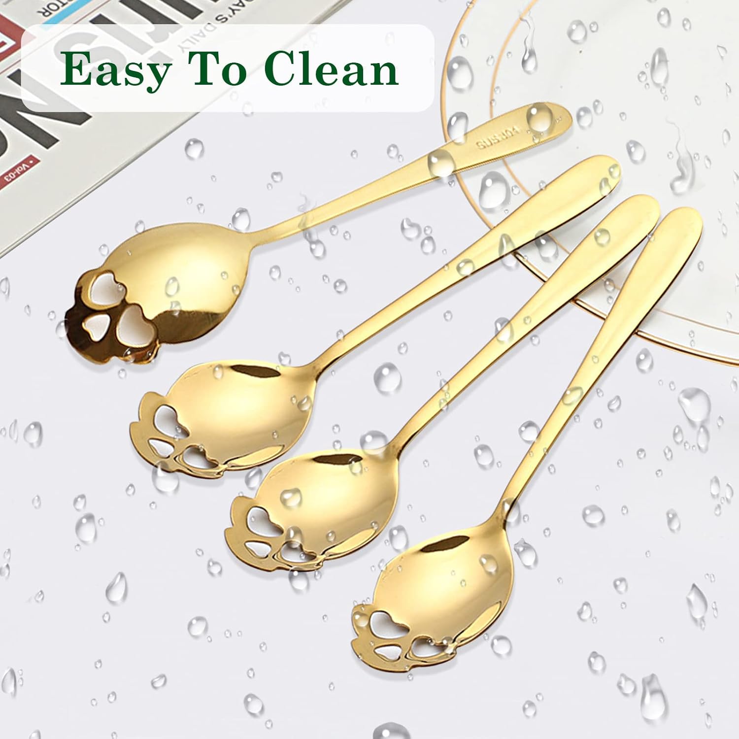 SKULL, Set of 8 GOLD Spoons ✨ Stirring Spoons for Coffee & Tea | 304 Stainless Steel | Brand New Bargain! - Zeta Store