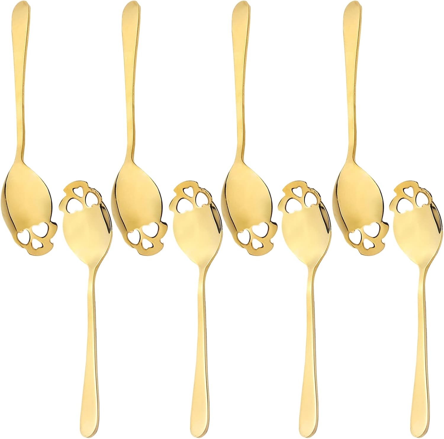 SKULL, Set of 8 GOLD Spoons ✨ Stirring Spoons for Coffee & Tea | 304 Stainless Steel | Brand New Bargain! - Zeta Store
