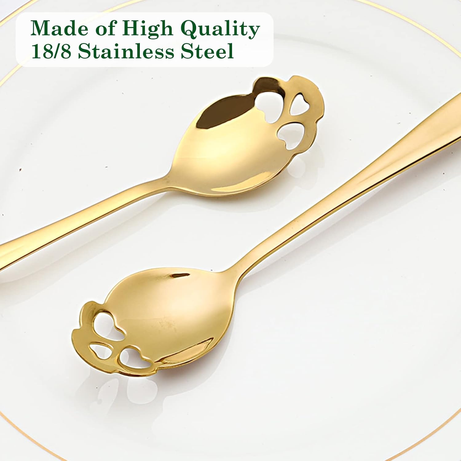 SKULL, Set of 8 GOLD Spoons ✨ Stirring Spoons for Coffee & Tea | 304 Stainless Steel | Brand New Bargain! - Zeta Store