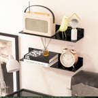 Sezanrpt 2-Pack 20-Inch Wall Shelves | Modern Plexiglass Display for Decor, Books & Collectibles | Complete Mounting Kit Included | Space-Saving Bargain!