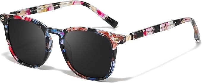 SIPHEW Women’s Polarised UV400 Sunglasses - Lightweight Square Frame with Gold Accents, Gradient Brown Lens