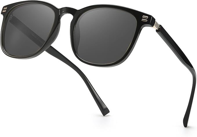 SIPHEW Women’s Polarised UV400 Sunglasses - Lightweight Square Frame with Gold Accents, Gradient Brown Lens