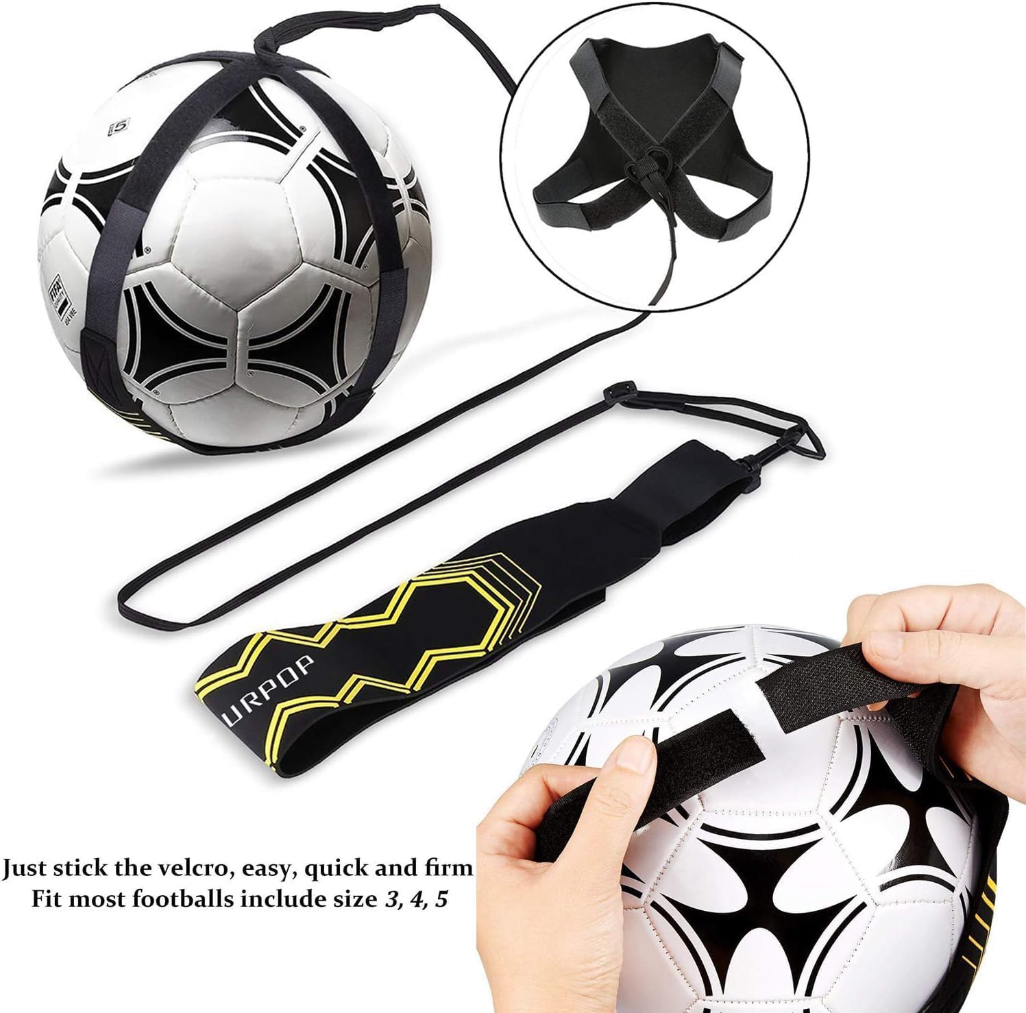 Global Park Solo Football Trainer Belt | Adjustable Kick & Throw Practice Aid for Soccer, Volleyball, Rugby | For Kids & Adults ⚽