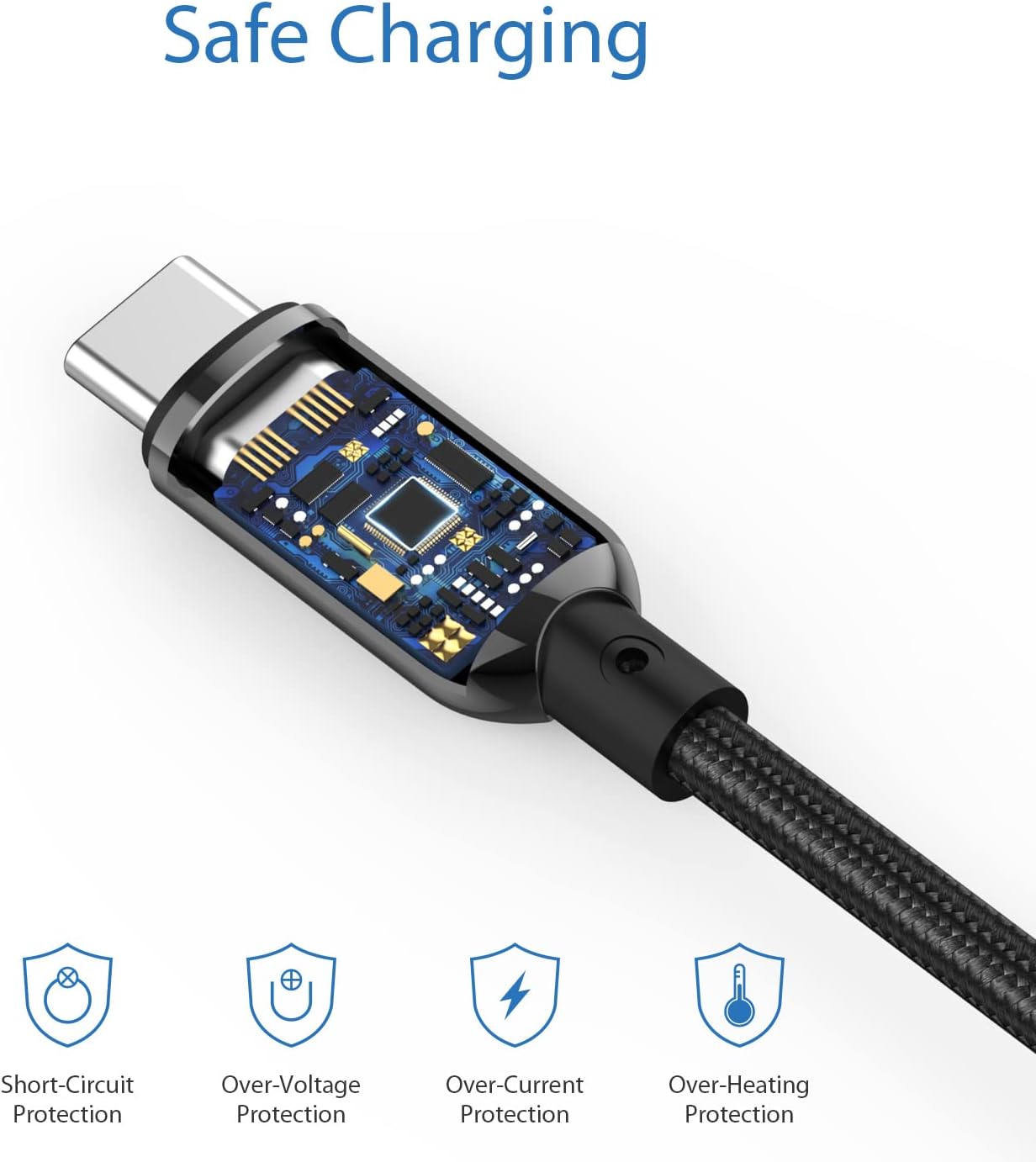 SOOPII 100W USB-C to USB-C Fast Charging Cable with LED Power Display ⚡ 3M Nylon Braided! - Zeta Store