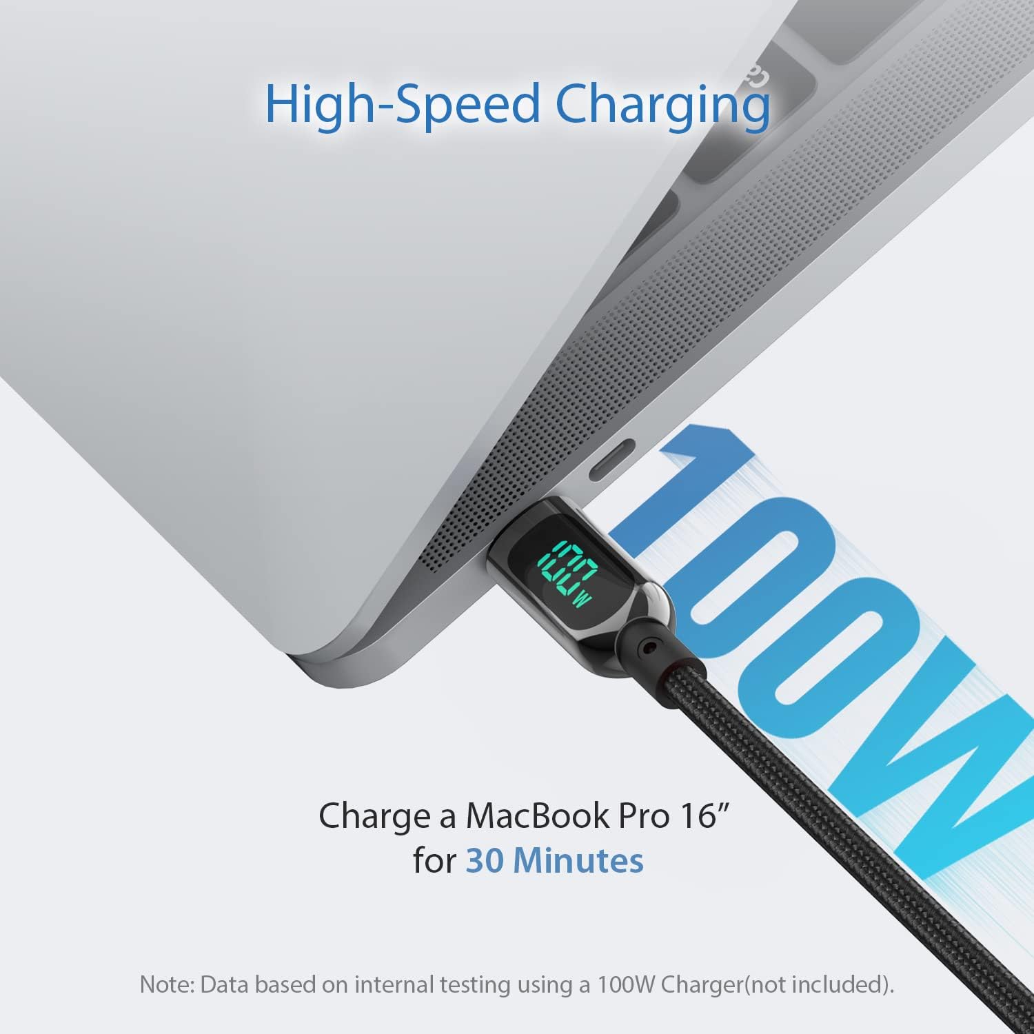 SOOPII 100W USB-C to USB-C Fast Charging Cable with LED Power Display ⚡ 3M Nylon Braided! - Zeta Store