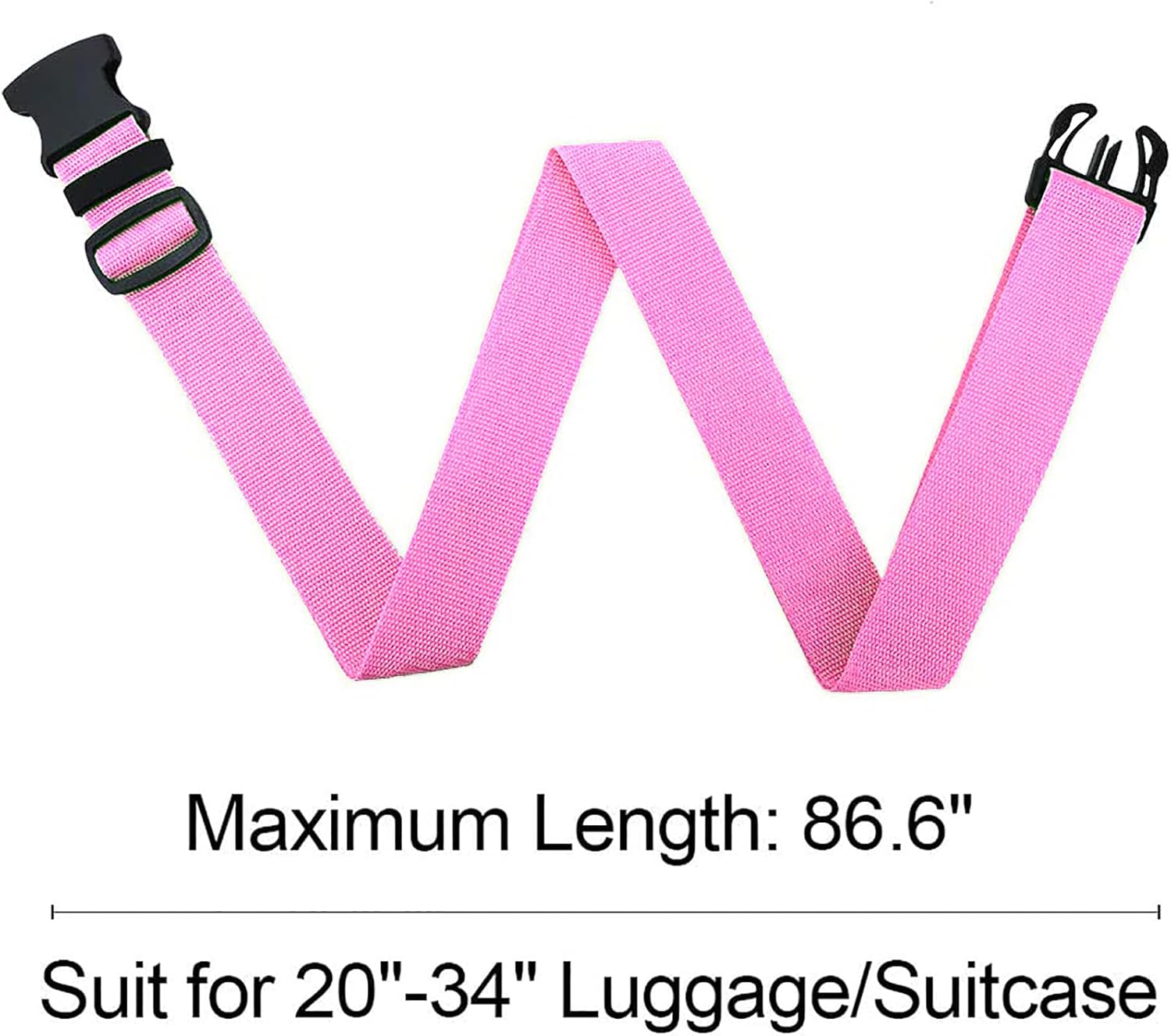 Sourcing Map - BARN FIND! 2M Adjustable Pink Luggage Strap with ID Label & Buckle | Secure & Identify Your Bags Instantly! - Zeta Store