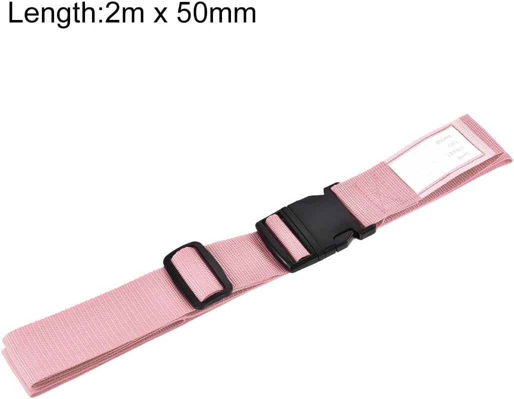 Sourcing Map - BARN FIND! 2M Adjustable Pink Luggage Strap with ID Label & Buckle | Secure & Identify Your Bags Instantly! - Zeta Store