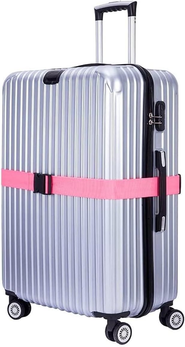 Sourcing Map - BARN FIND! 2M Adjustable Pink Luggage Strap with ID Label & Buckle | Secure & Identify Your Bags Instantly! - Zeta Store
