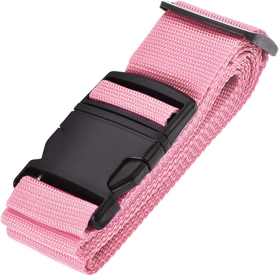 Sourcing Map - BARN FIND! 2M Adjustable Pink Luggage Strap with ID Label & Buckle | Secure & Identify Your Bags Instantly! - Zeta Store