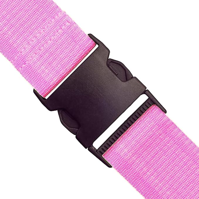 Sourcing Map - BARN FIND! 2M Adjustable Pink Luggage Strap with ID Label & Buckle | Secure & Identify Your Bags Instantly! - Zeta Store