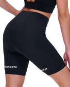 Sportneer Women's Cycling Shorts with 4D Padded Liner | High-Elastic Quick-Dry | V-Waist & Reflective Strips | Premium Bike Shorts for Indoor & Outdoor Riding