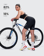 Sportneer Women's Cycling Shorts with 4D Padded Liner | High-Elastic Quick-Dry | V-Waist & Reflective Strips | Premium Bike Shorts for Indoor & Outdoor Riding