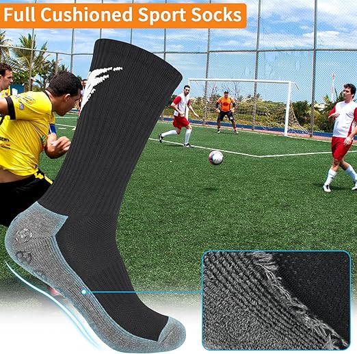 GRAB THE EDGE! 3 Pairs Srclo Anti-Slip Grip Socks for Men – Ultimate Non-Slip Pads for Football, Basketball, Running & Training - Zeta Store