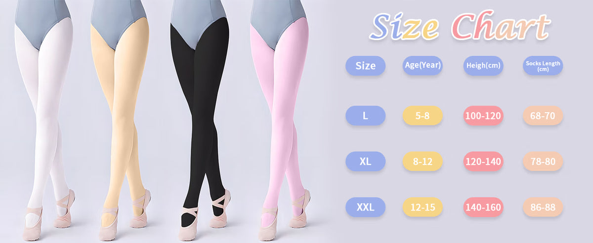 Srclo 3 Pairs Girls Tights - Soft Stretchy School Uniform & Ballet Dance Tights - Ages 6-14