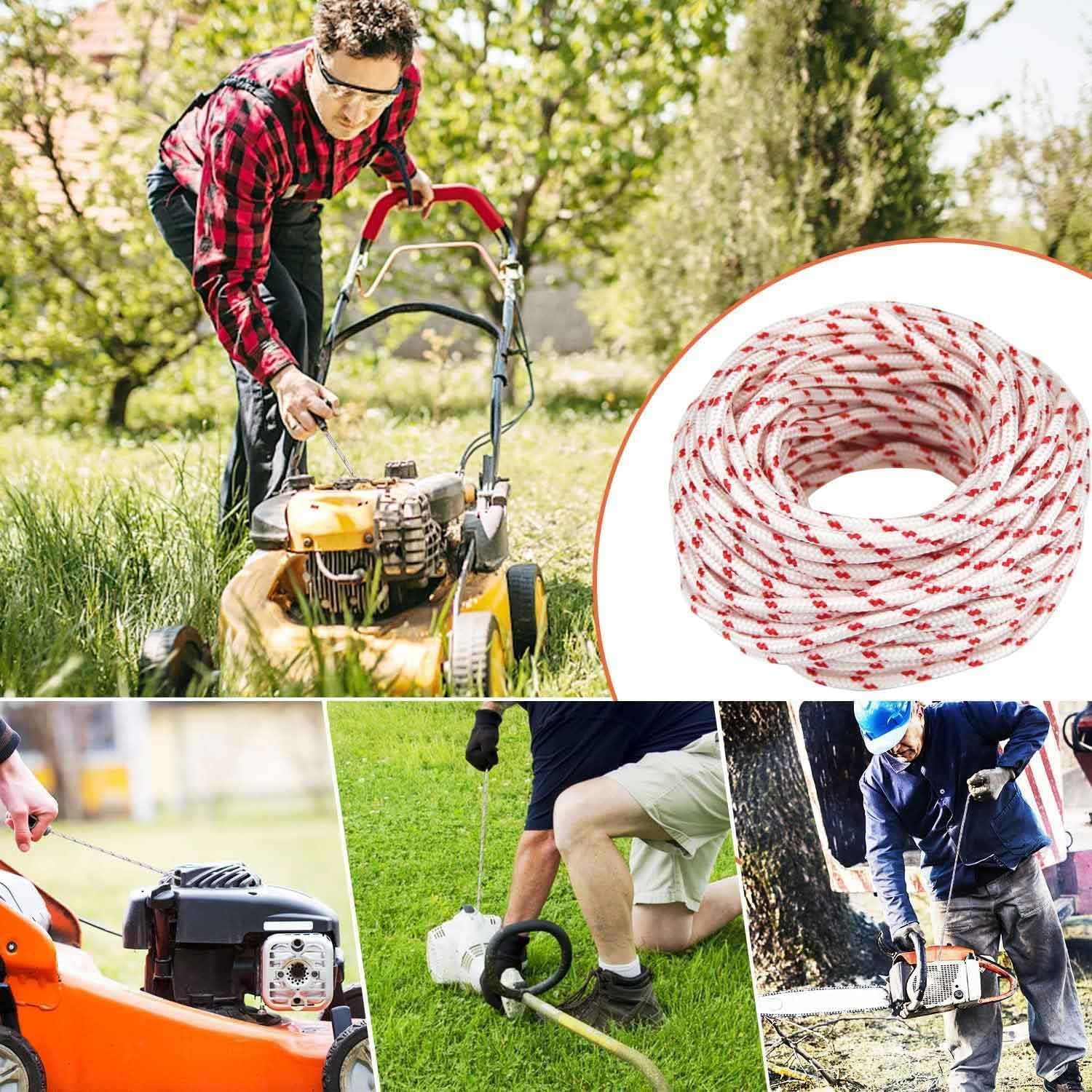 Strongthium 12M x 4mm Recoil Pull Starter Rope - Heavy Duty Starter Cord for Lawnmower, Chainsaw, Generator, Strimmer - Compatible with Honda, Briggs & Stratton, Stihl, Mountfield