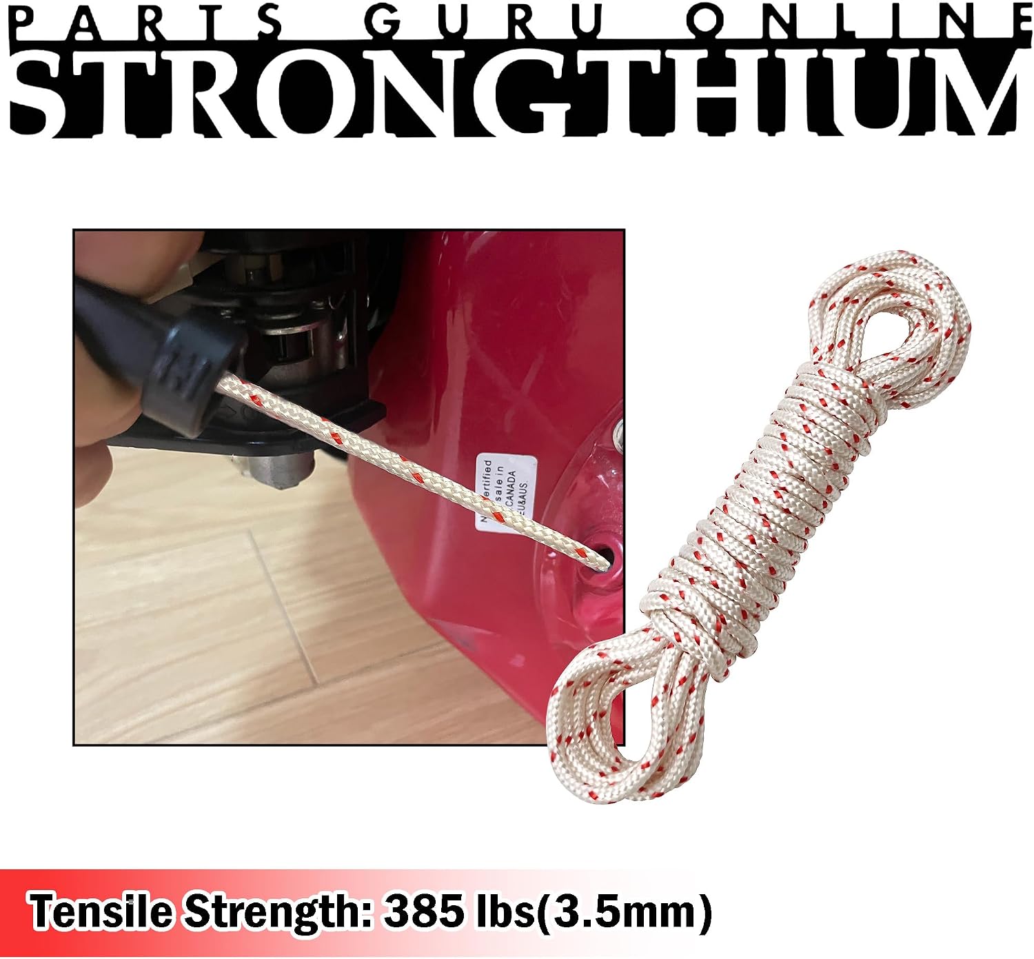 Strongthium 5M Starter Rope 3.5mm - Recoil Pull Cord Kit with 2 Handles for Honda, Briggs & Stratton, Stihl, Craftsman, Toro, Husqvarna - Lawnmower, Chainsaw, Strimmer, Generator