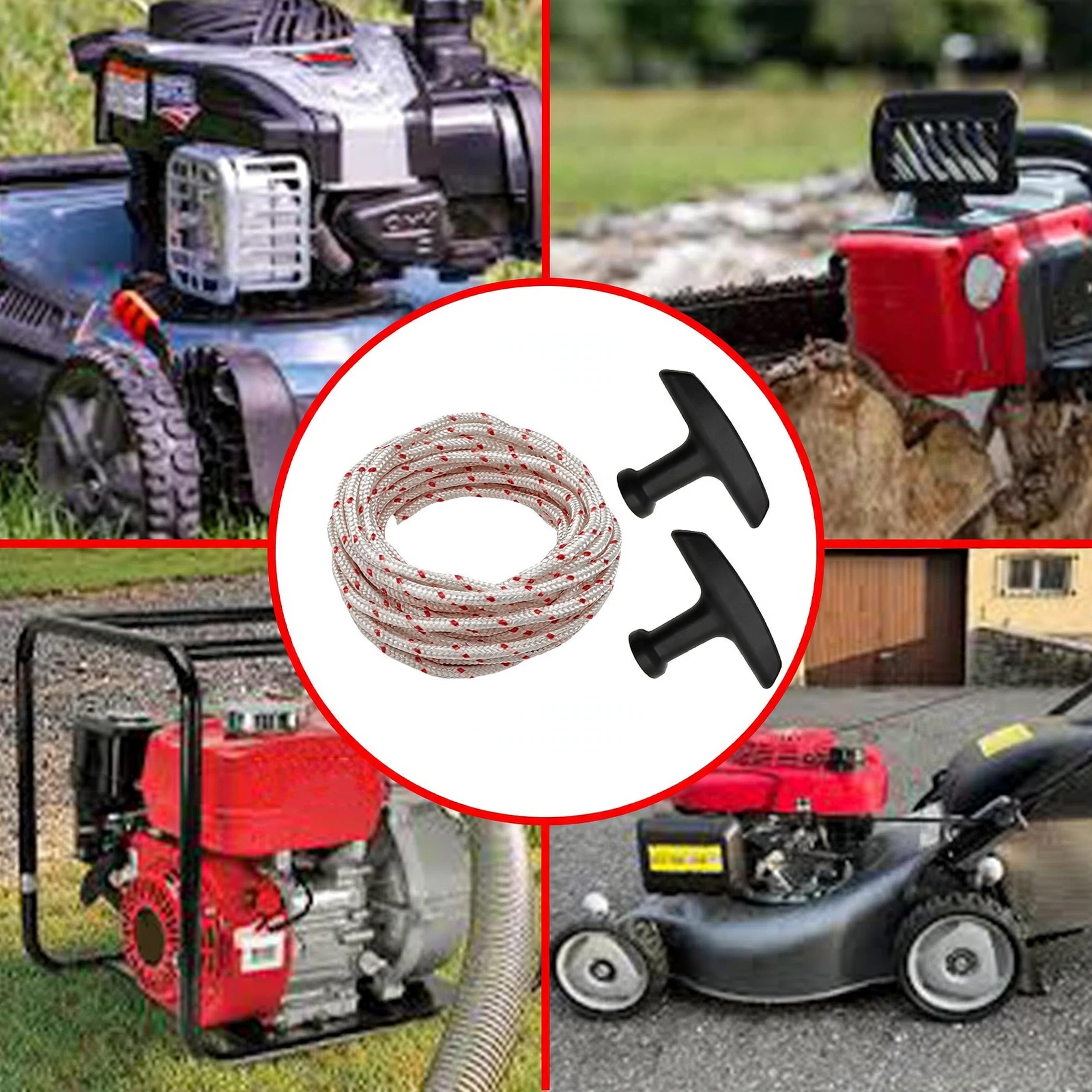 Strongthium 5M Starter Rope 3.5mm - Recoil Pull Cord Kit with 2 Handles for Honda, Briggs & Stratton, Stihl, Craftsman, Toro, Husqvarna - Lawnmower, Chainsaw, Strimmer, Generator