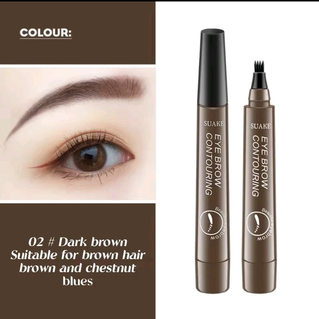 Set of four Suake waterproof microblading eyebrow pens with soft tip for natural eyebrow contour and tattoo-like precision.