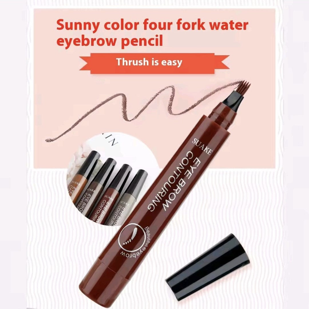 Suake 4-pack waterproof microblading eyebrow pens with soft contour tips for natural, precise eyebrow tattooing and shaping.