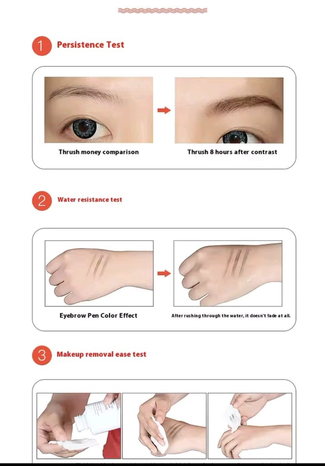 Set of four Suake waterproof microblading eyebrow pens with fork tip, natural soft contour for precise eyebrow tattooing.