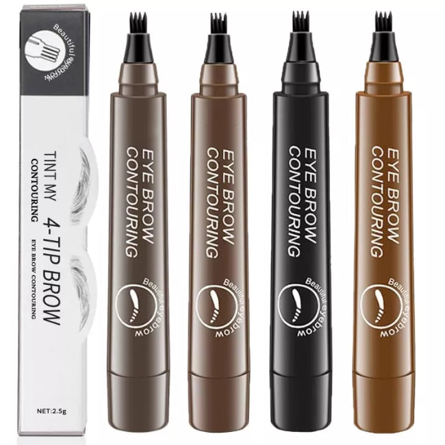Suake 4-pack waterproof microblading eyebrow pens with fork tip for natural soft contour tattoo eyebrow makeup.