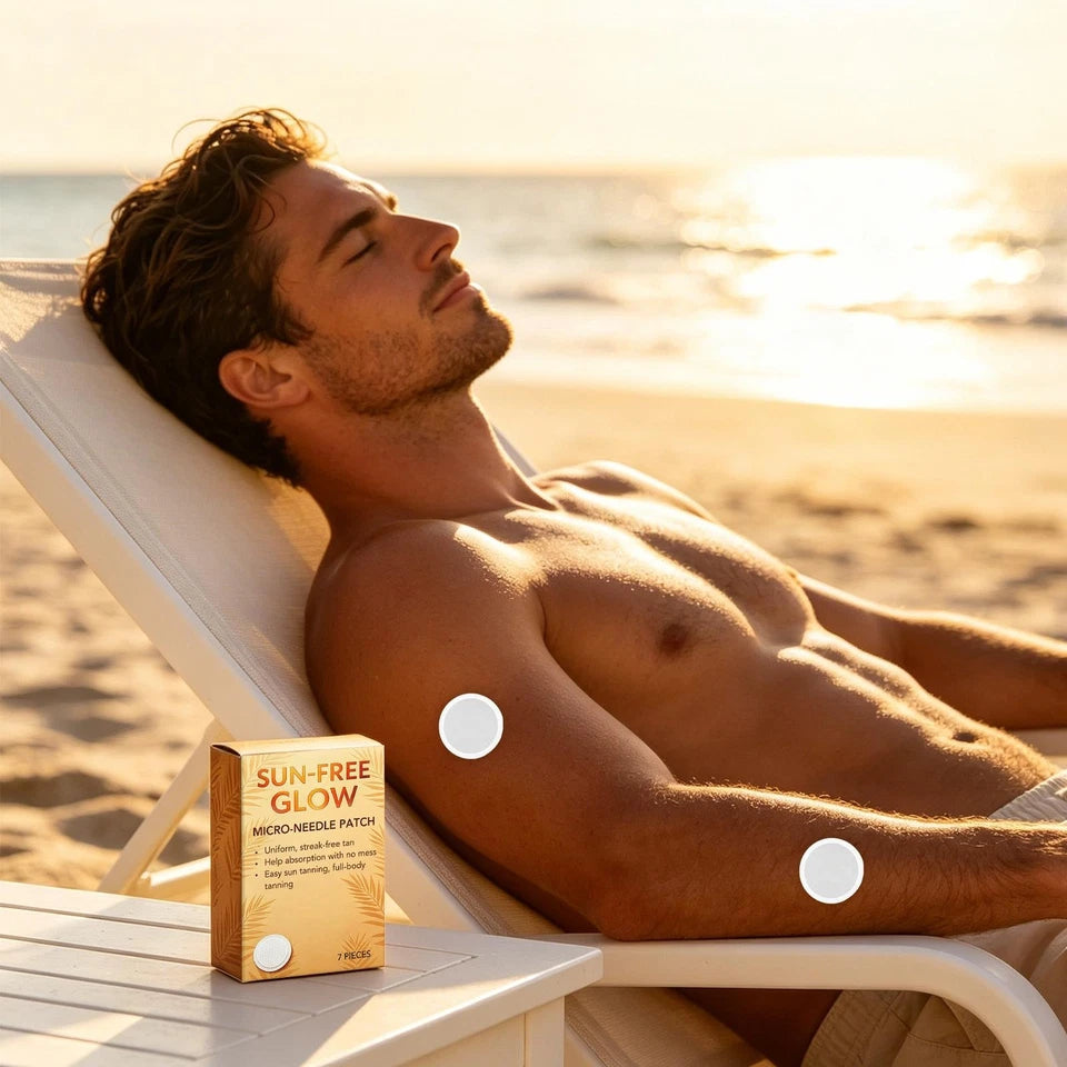 Sun-Free Glow Micro-Needle Self Tanning Patch - 21 Patches (3x 7) DHA & Erythrulose - Natural Bronze, No Sun, No Mess