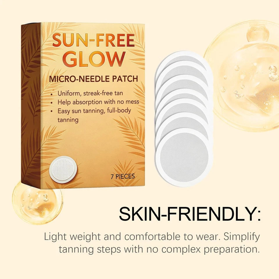 Sun-Free Glow Micro-Needle Self Tanning Patch - 21 Patches (3x 7) DHA & Erythrulose - Natural Bronze, No Sun, No Mess