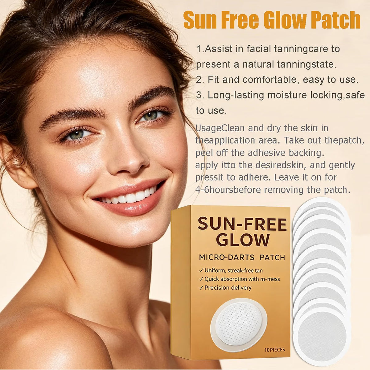 Sun Free Glow Patches by Generic, three boxes of advanced micro-needle tanning patches for natural sunless bronze tan.