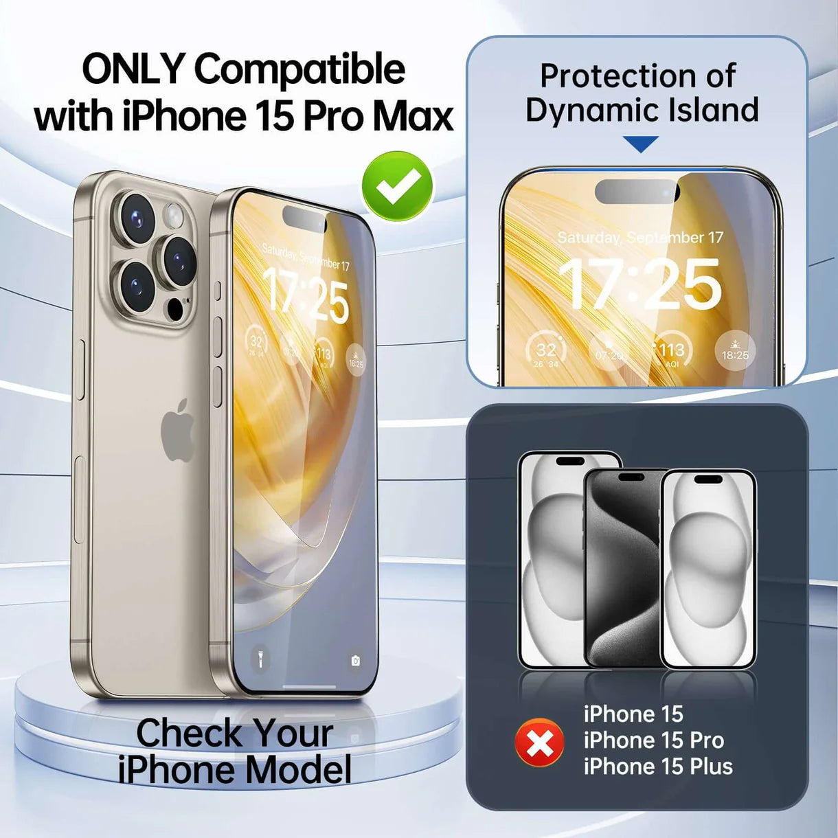Syncwire 28° privacy screen protector for iPhone 15 Pro/Pro Max, 2-pack, 9h tempered glass, case friendly, easy to install
