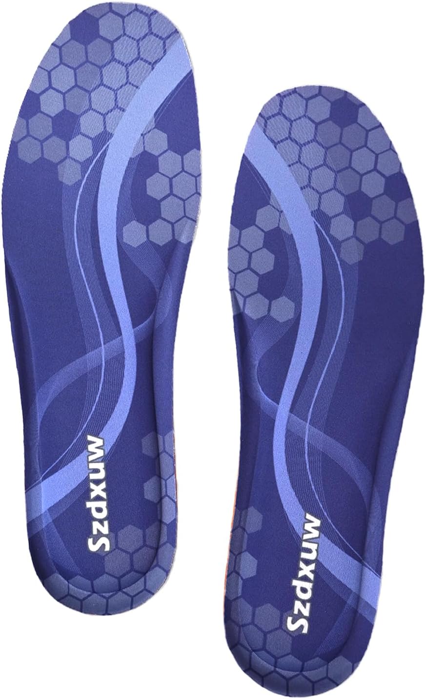 Szdxuw Memory Foam Insoles Size UK3 : UK8 - Super Soft Comfort Cushioning Inserts for Men Women Kids - Trim to Fit for Trainers, Sports Shoes, Walking Boots & Work Shoes