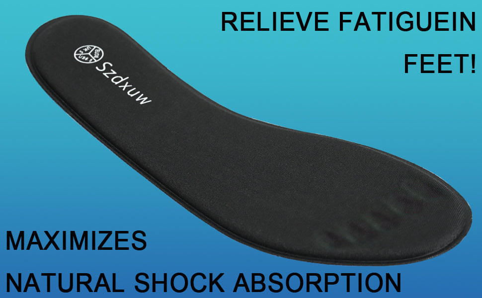 Szdxuw Memory Foam Insoles for Women - Comfort Cushioned Shoe Inserts for Sports, Trainers, Running, Work Shoes, Sneakers, Boots