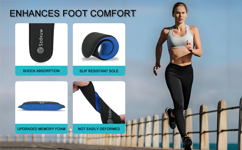 Szdxuw Memory Foam Insoles for Women - Comfort Cushioned Shoe Inserts for Sports, Trainers, Running, Work Shoes, Sneakers, Boots