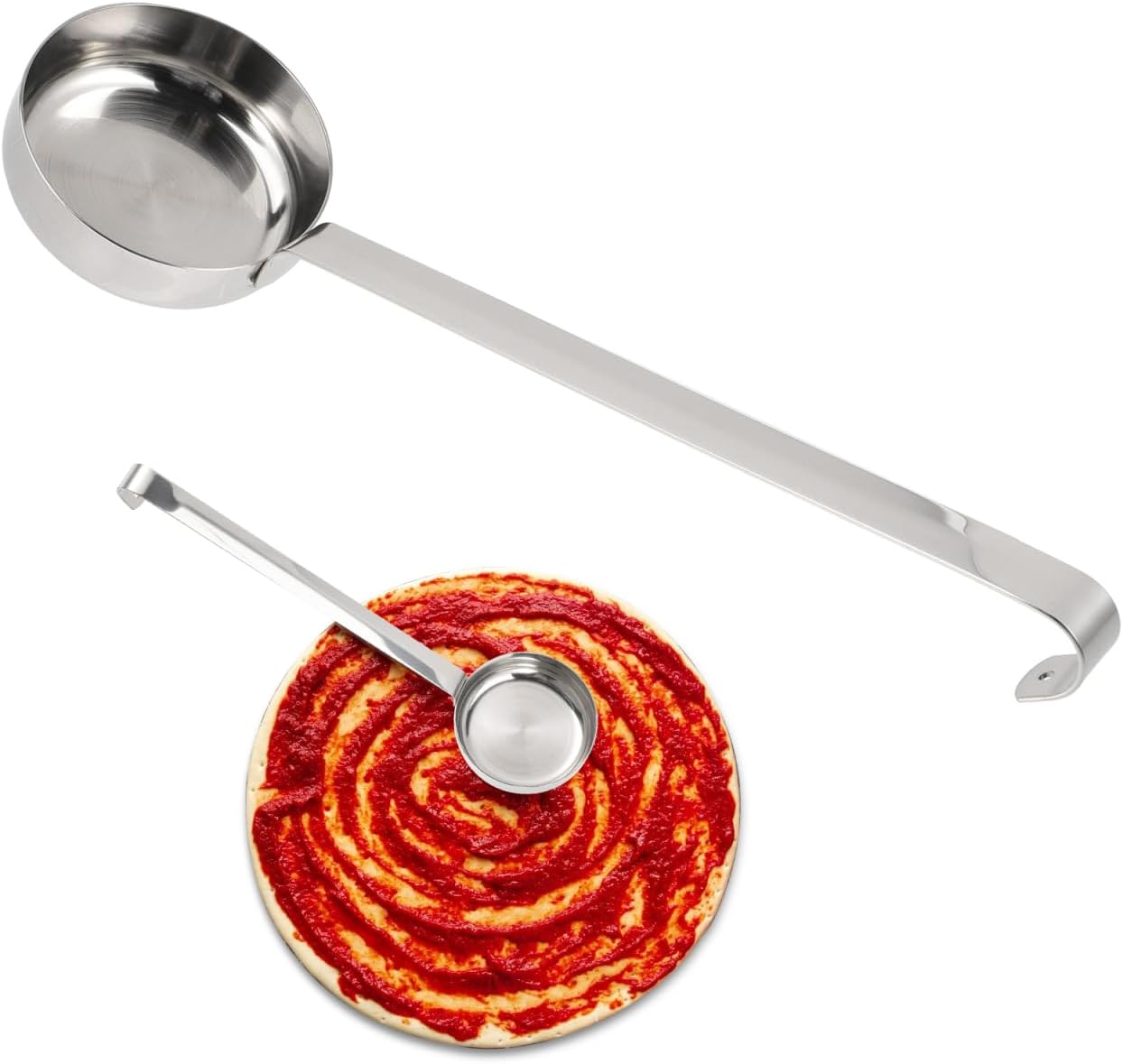 TOPBATHY -  Professional Stainless Steel Pizza Sauce Ladle – Long Handle for Spreading & Serving - Zeta Store