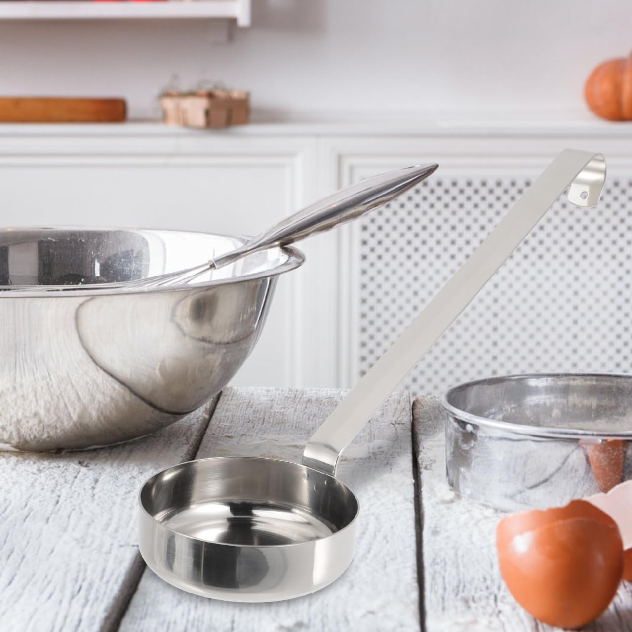 TOPBATHY -  Professional Stainless Steel Pizza Sauce Ladle – Long Handle for Spreading & Serving - Zeta Store