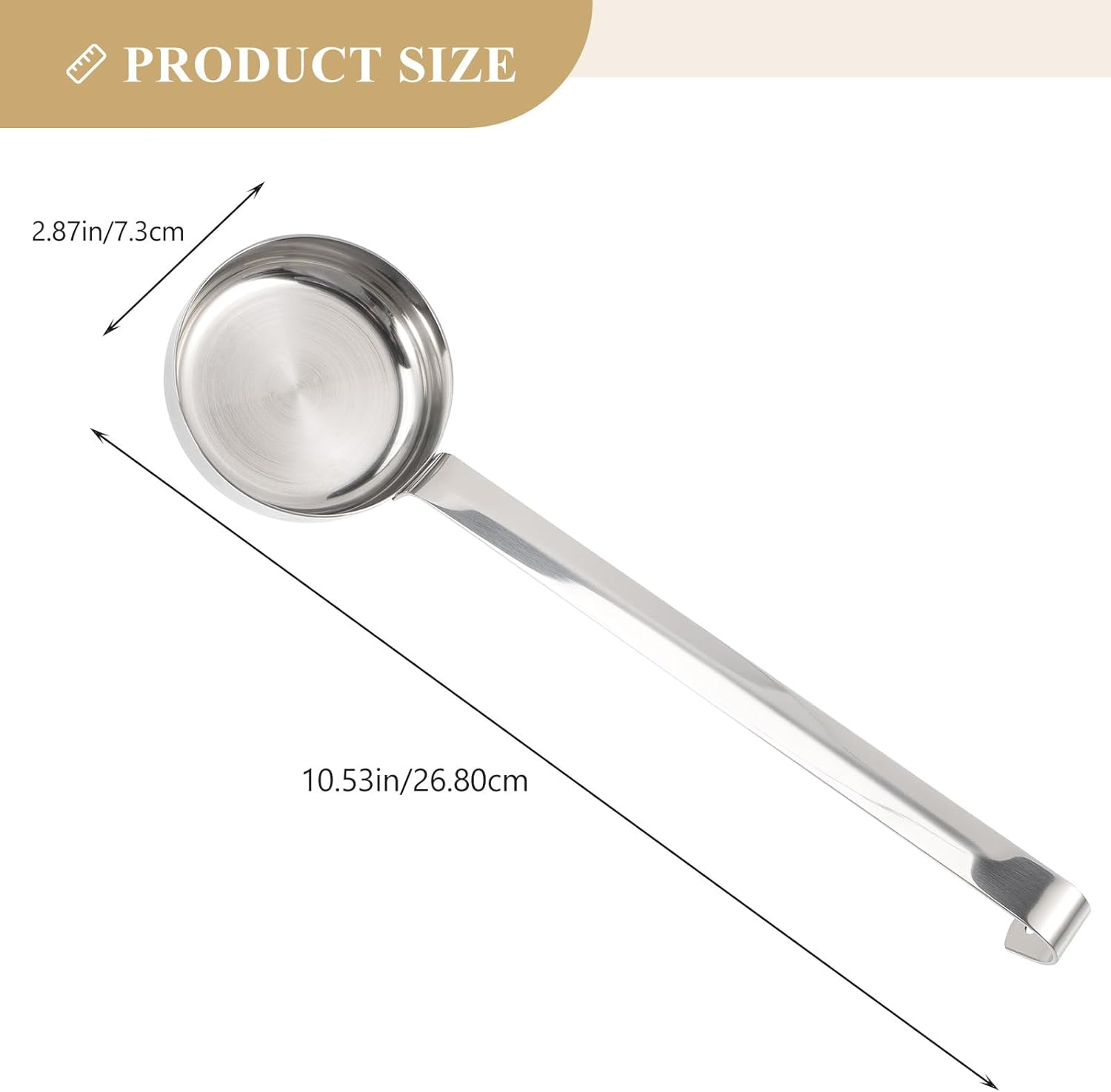 TOPBATHY -  Professional Stainless Steel Pizza Sauce Ladle – Long Handle for Spreading & Serving - Zeta Store