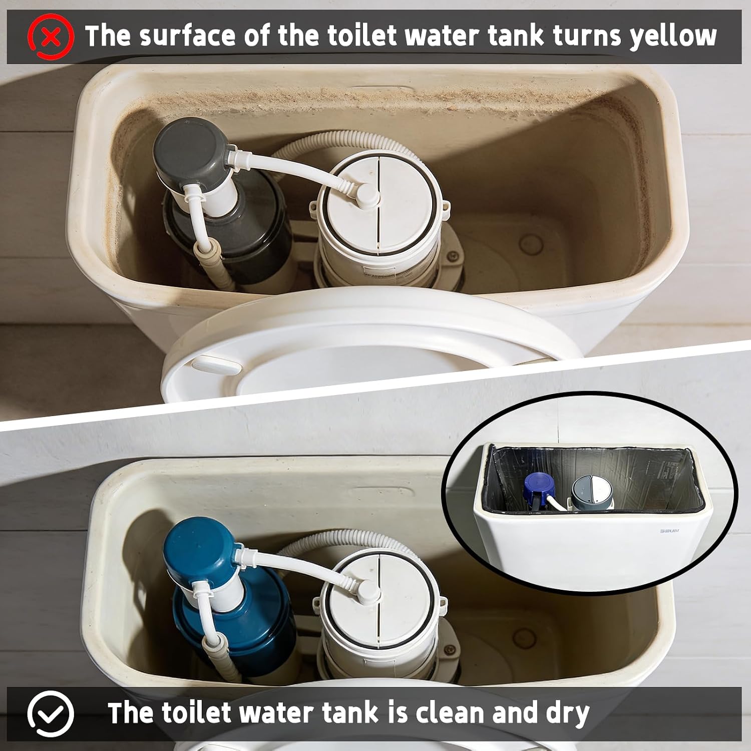 Taitonggo Toilet Tank Insulation Liner 40x16 Inch - Self-Adhesive Anti-Condensation Kit with Aluminum Foil