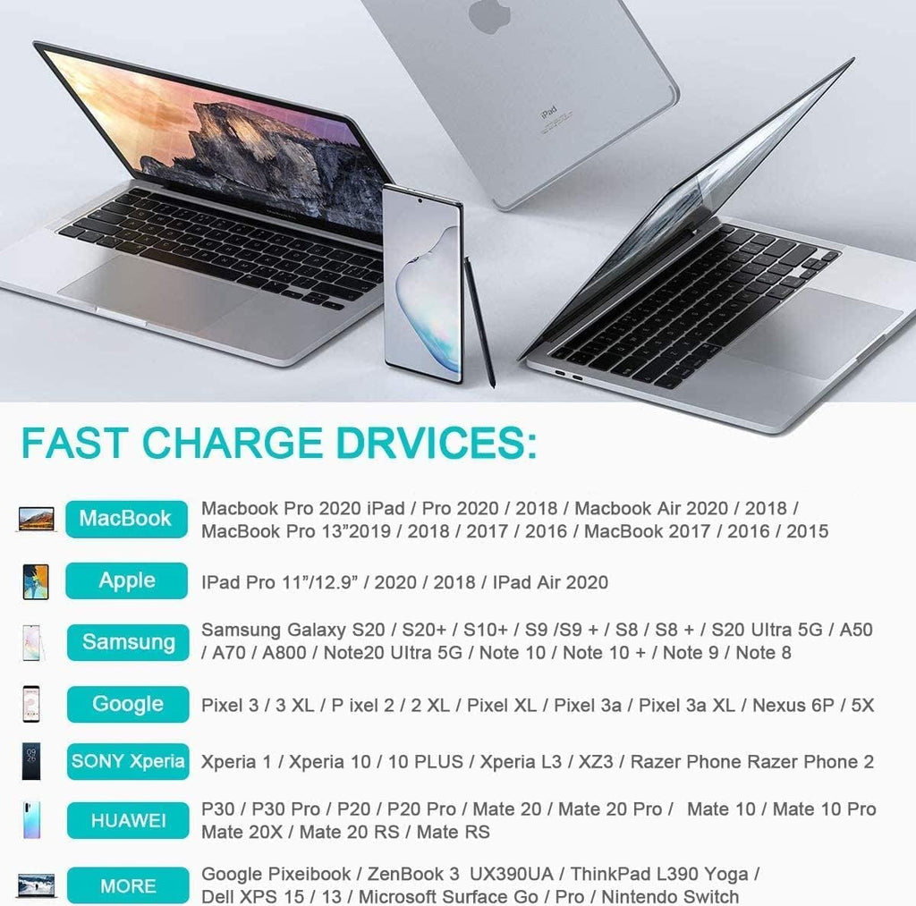 Teeaam 60W USB C to USB C Cable [Extra Long] | Fast Charging for MacBook, iPad Pro, Galaxy, Switch | Nylon Braided & 40,000+ Bend Lifespan