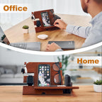 Teslyar Solid Ash Wood Phone Docking Station | Desk & Nightstand Organizer with Cable Management | Gift for Men, Dad, Husband