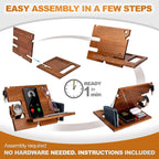 Teslyar Solid Ash Wood Phone Docking Station | Desk & Nightstand Organizer with Cable Management | Gift for Men, Dad, Husband